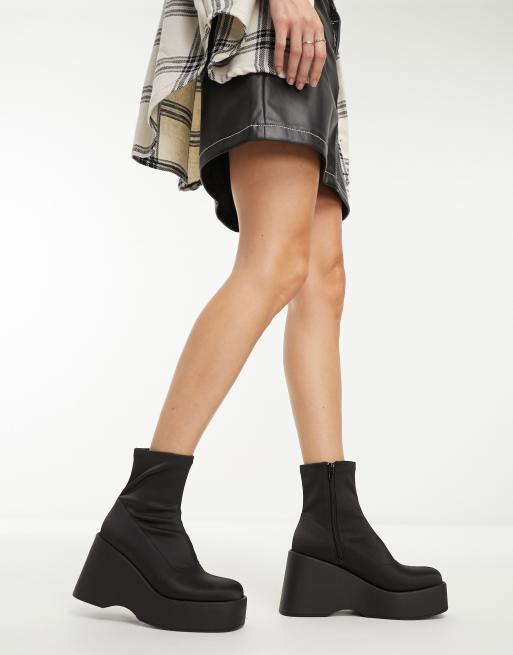 ALDO – Silo – svarta ankelboots i satin med kilklackar , 3 av 4
