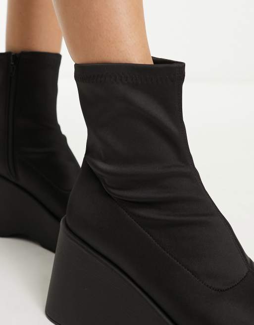 ALDO – Silo – svarta ankelboots i satin med kilklackar , 4 av 4
