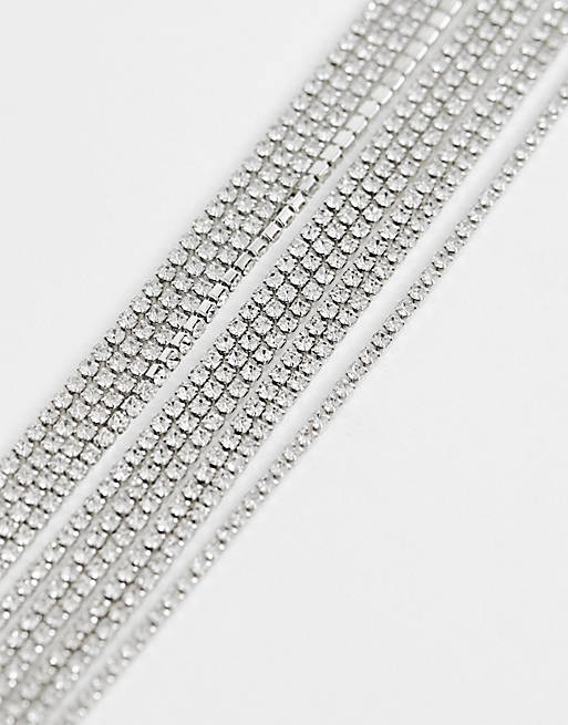 ALDO silver diamante choker necklace