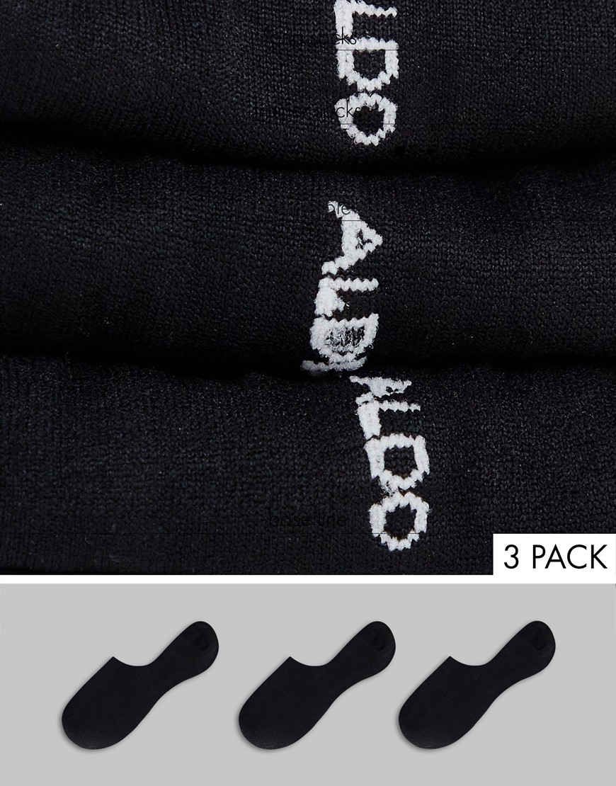 ALDO Sisk pack of 3 shoe liner socks in black