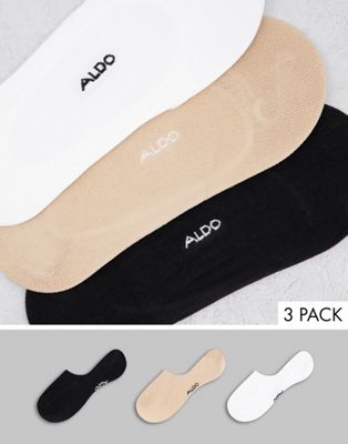 ALDO Sisk pack of 3 shoe liner socks in white