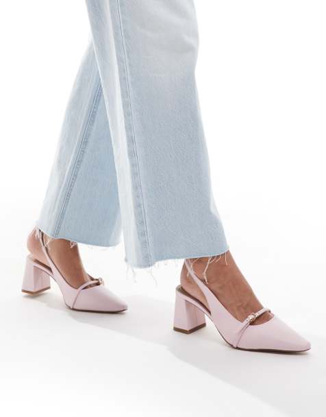 ALDO – Skepper – Schuhe aus hellrosa Leder mit Blockabsatz und Fersenriemchen - view 1