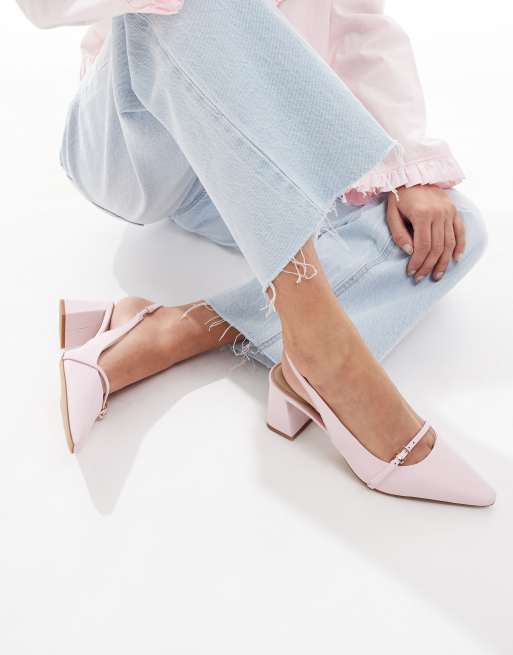 ALDO – Skepper – Schuhe aus hellrosa Leder mit Blockabsatz und