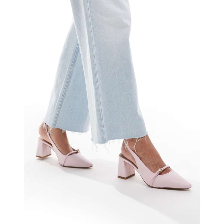ALDO Skepper slingback block heeled shoes in light pink