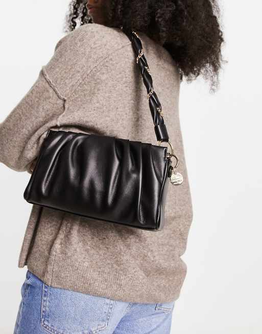 Aldo - Skuldertaske med snoet håndtag i sort