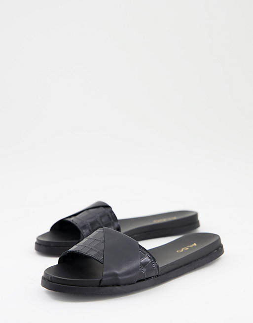 Aldo slider sandals in black