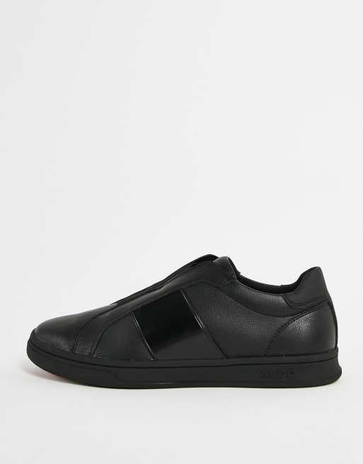 Aldo black store slip on sneakers