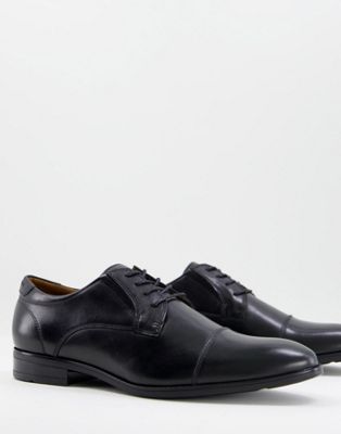 Aldo smooth leather derby lace up shoes in black
