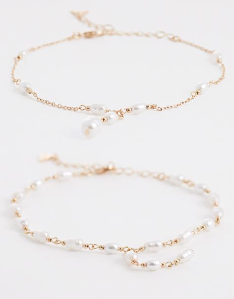ALDO soffya layered anklet in faux pearl - view 1