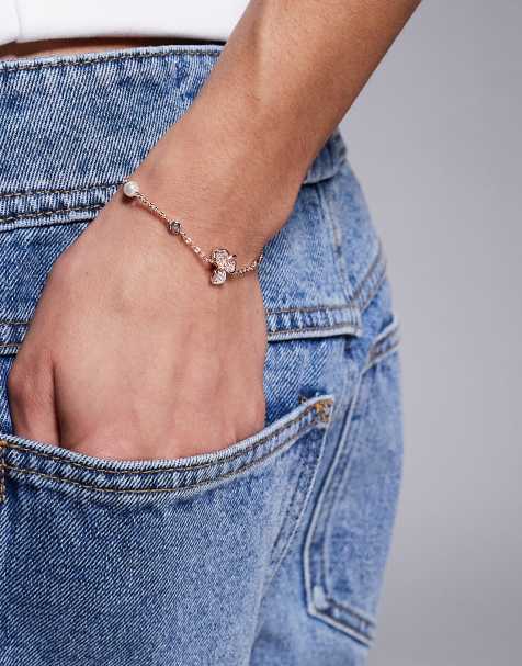 ALDO sollana embellished clover bracelet in rose gold - view 1