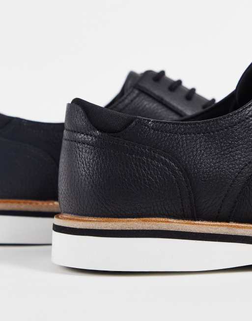 ALDO - Sorte casual Oxford-sko med snøre og naturfarvet sål, 4 af 4