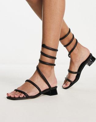ALDO Spinna wrap around sandals in black   - ASOS Price Checker