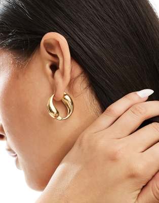 ALDO stainless steel molten hoop earrings in gold