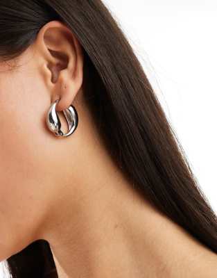 ALDO ALDO stainless steel molten hoop earrings in silver