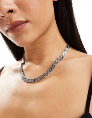 ALDO stainless steel vintage style chain necklace in silver