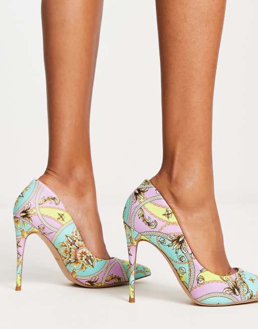 Aldo floral heel outlet shoes