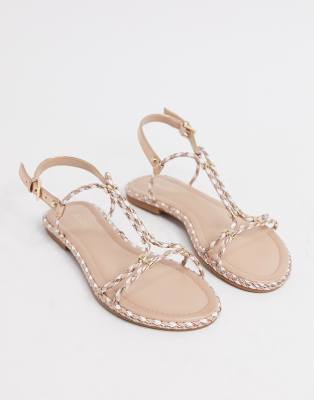 aldo rose gold flat sandals