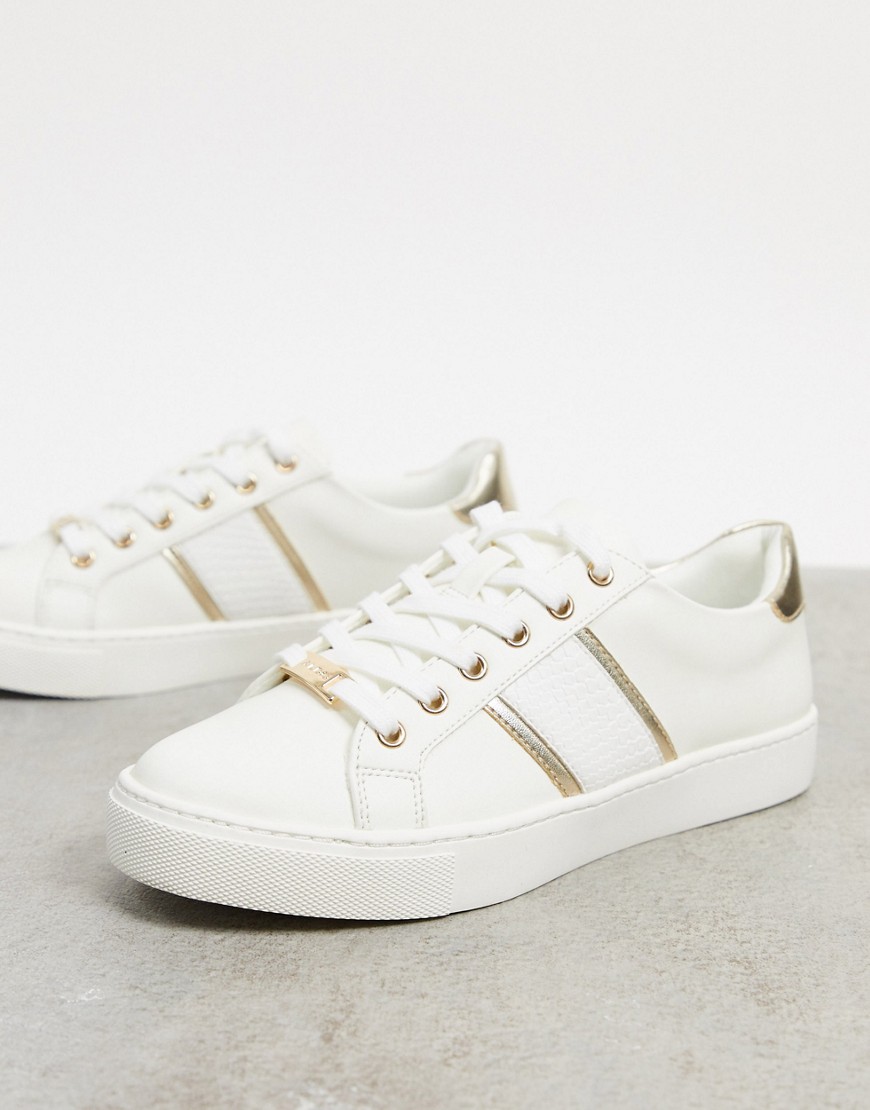 ALDO - Strelley - Sneakers met gouden details in wit