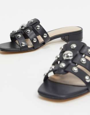 kitten heel mule sandals