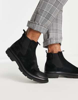 aldo black suede chelsea boots