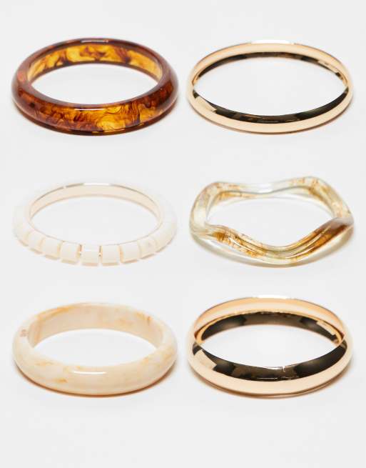 ALDO - Summerstack - Confezioni multipack di bracciali rigidi color oro e resina