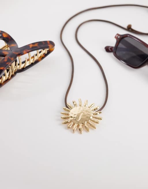 ALDO sunbella statement sun cord necklace in gold, 2 of 4