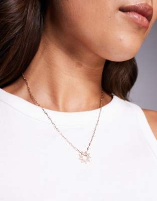 ALDO ALDO sunburst pave sun chain necklace in gold