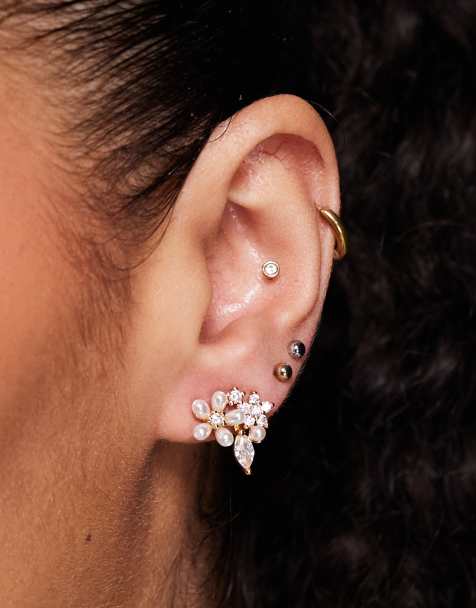 ALDO sweetlove floral cluster faux pearl earrings - view 1