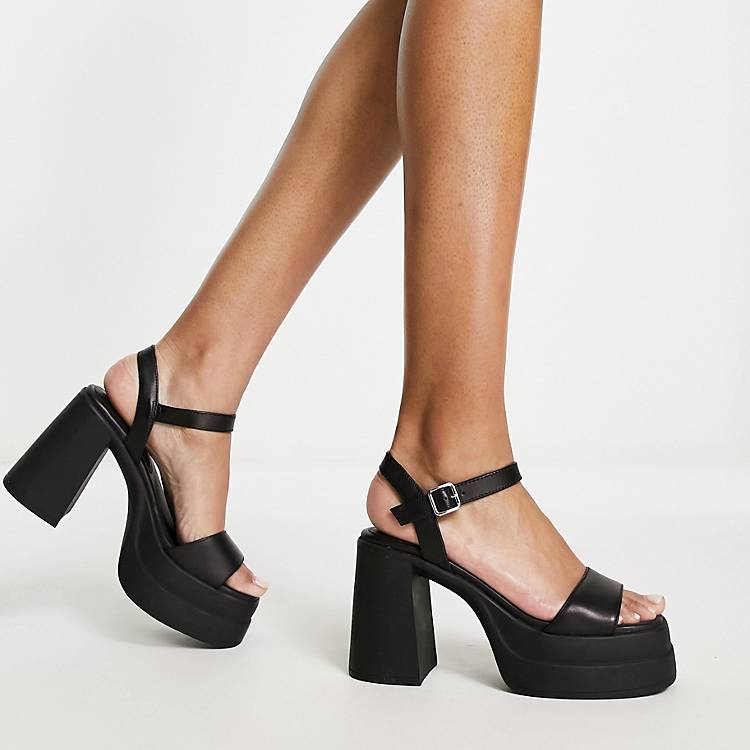 Taina heeled sandals in black ASOS