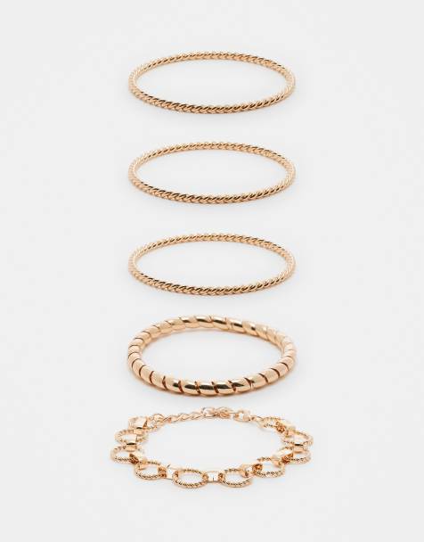 ALDO – Talobarel – Guldfärgade kedjearmband i blandad design, 5-pack - view 1