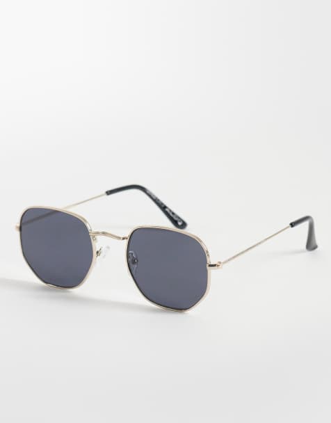 ALDO tanios oval metal frame sunglasses in gold - view 1