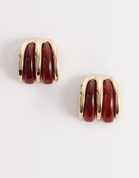 ALDO – Tayia – Grube kolczyki z octanu, w kolorze złotym - view 1