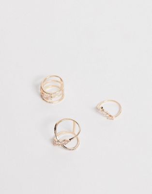 ALDO – Tetoni – Guldfärgade, stapelbara ringar i flerpack med minimalistisk design