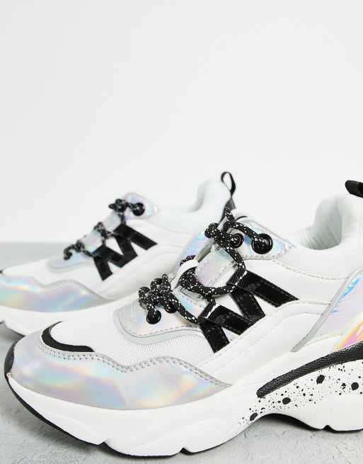 ALDO Thaliri chunky panel trainer in silver metallic
