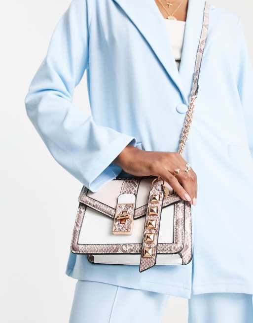 ALDO - Theallia - Crossbody tas van imitatieslangenleer en vlakken in dezelfde kleurschakering 