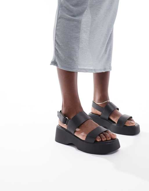 ALDO – Thilda – Svarta, grova sandaler med hälrem