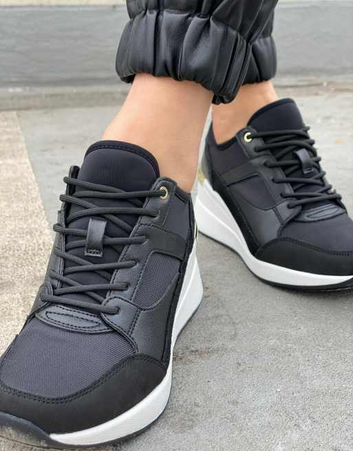 Aldo black trainers store womens