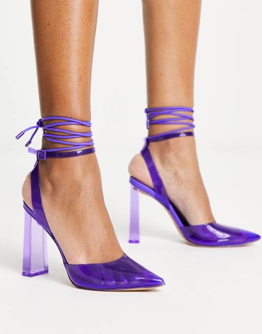 Women's purple heels clearance shoes