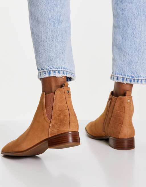 ALDO leather chelsea boots in tan ASOS