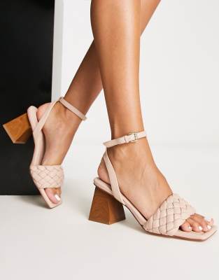 Tresso - Sandali con tacco largo intrecciati color osso-Neutro - ALDO Scarpa con tacco donna 