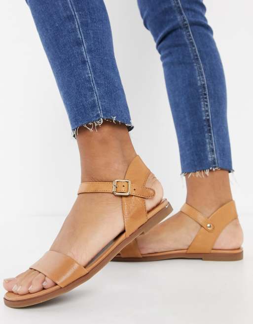 Aldo two part flat sandals in tan ASOS