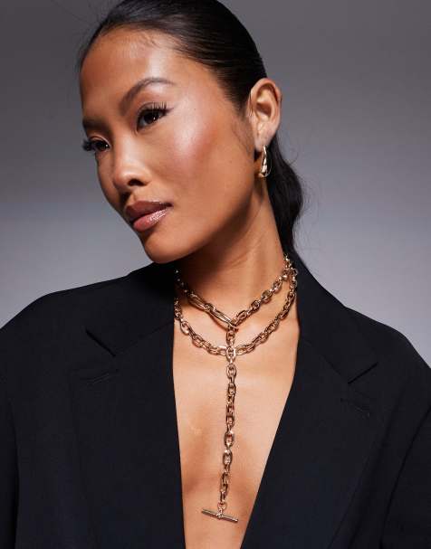 ALDO – Ulardotlan – Guldfärgat, grovt halsband i flera rader med stavlås - view 1