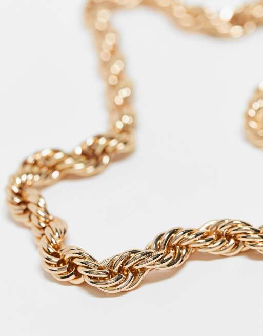 Pieces 3-layer chain necklace in gold