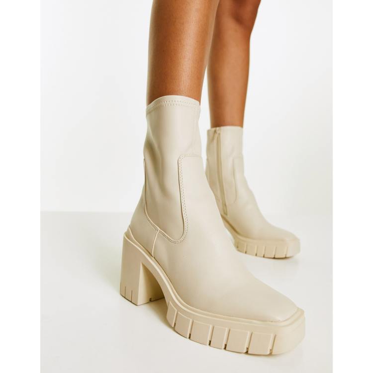 ALDO Upstage chunky sock boots in off white WHITE ASOS