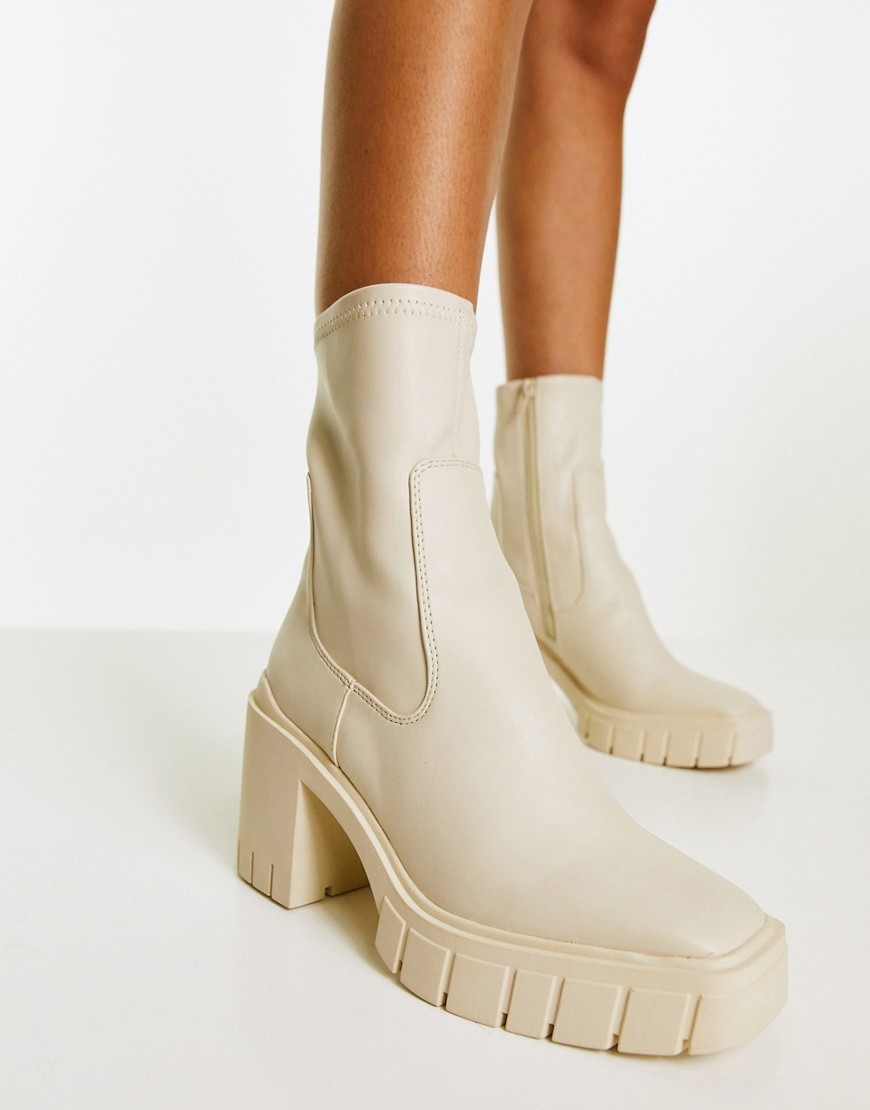 ALDO Upstage vegan chunky sock boots in off white