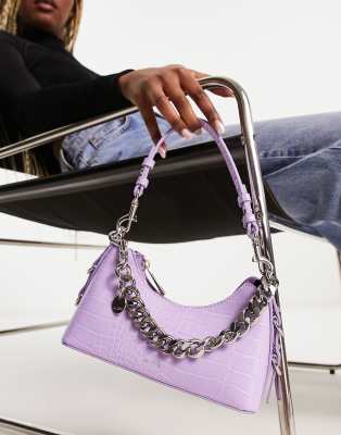 ALDO Valamarynx chain detail shoulder bag in lilac