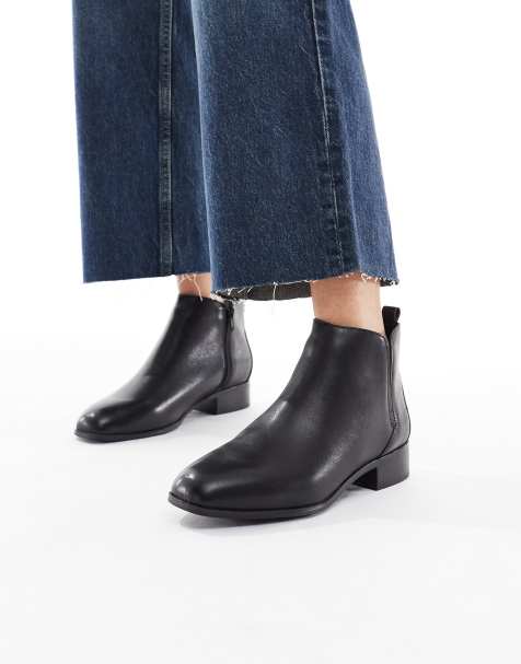 ALDO Verity pointed toe ankle boots in black leather - view 1