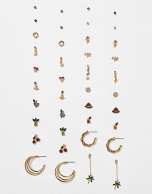 ALDO Vrirbag pack of 20 earrings in gold