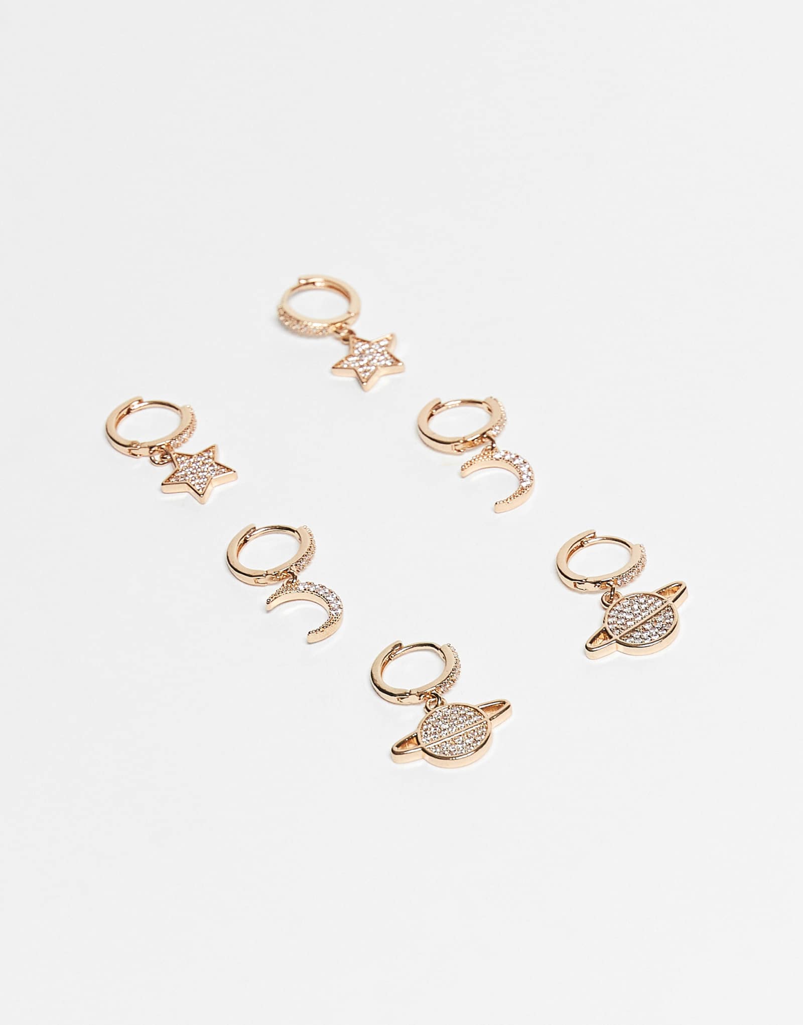 Золотые серьги-капли ALDO Wealign celestial из 3-х комплектов