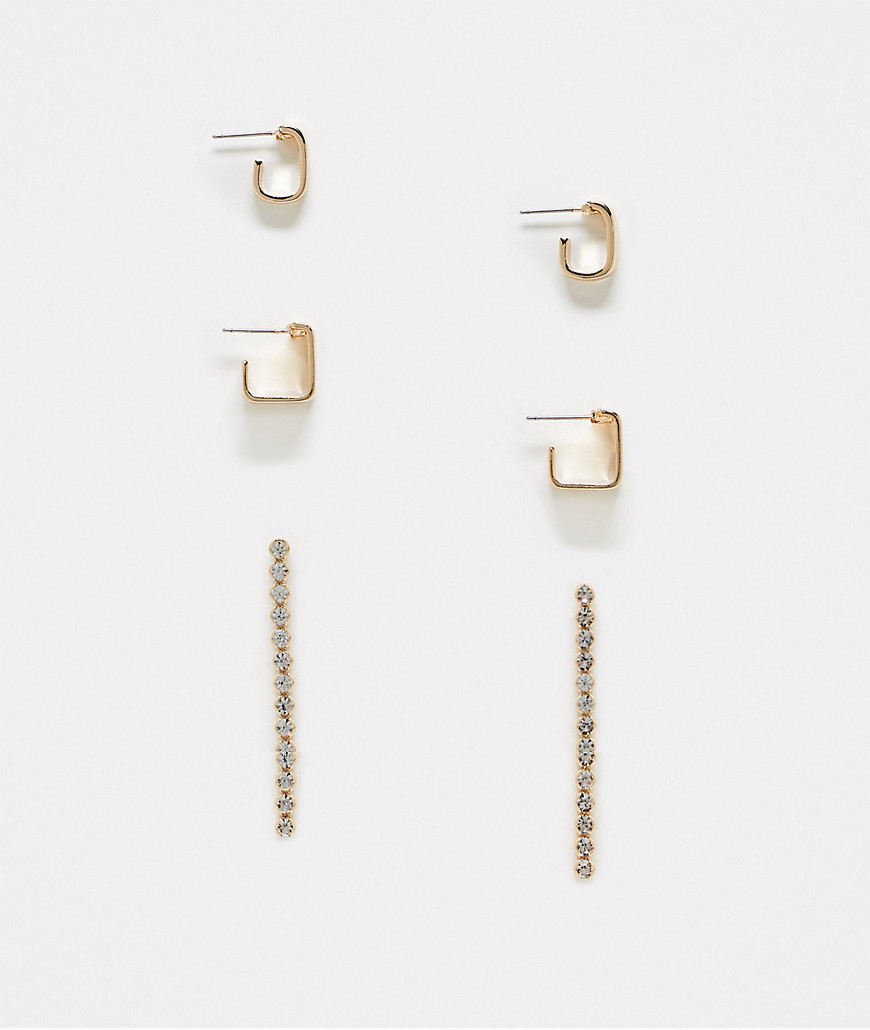 Aldo Wiciclya Pack Of 3 Earrings In Gold